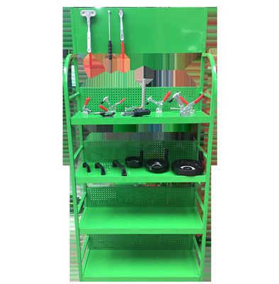 Να τοποθετήσει σε ράφι συνήθειας πράσινο κίτρινο λευκό ραφιών επίδειξης εξαρτημάτων αυτοκινήτων υπεραγορών