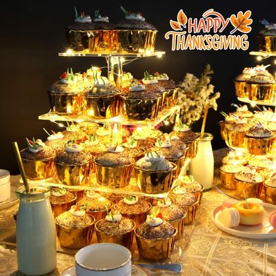 Ζύμη 4 ακρυλική στάση Cupcake σειρών για τη δεξίωση γάμου γενεθλίων