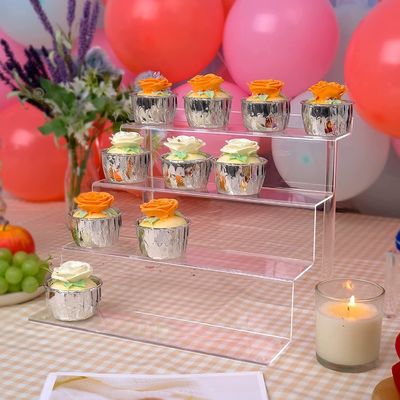 12x1.8x9in ακρυλική στάση Cupcake 4 βημάτων για την υπεραγορά