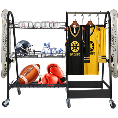 15kg/ράφι σφαιρών ράγκμπι ραφιών αποθήκευσης αθλητικού εξοπλισμού στρώματος με τις ρόδες