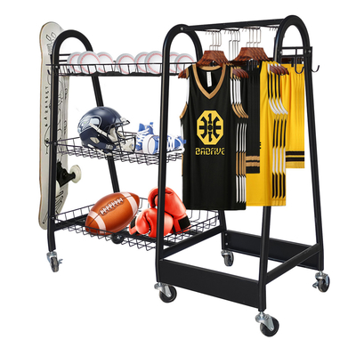 15kg/ράφι σφαιρών ράγκμπι ραφιών αποθήκευσης αθλητικού εξοπλισμού στρώματος με τις ρόδες